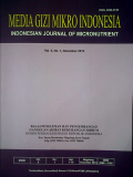 Media Gizi Mikro Indonesia ; Indonesian Journal of Micronutrient, Vol. 5, No. 1, Desember 2013