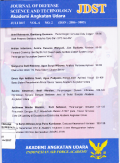 JDST : Journal Of Defense Science And Technology
Akademi Angkatan Udara , Juli 2017 Vol. 6 No. 2