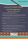 Journal of Health Policy and Management Year 2016, Volume 01 No. 01