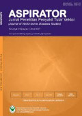 ASPIRATOR : Jurnal penelitian penyakit tular vector, Volume 8 Nomor 2 Desember 2016