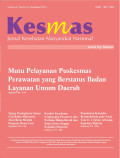 Kesmas : Jurnal Kesehatan Masyarakat Nasional, Volume 9, No.2, November 2014